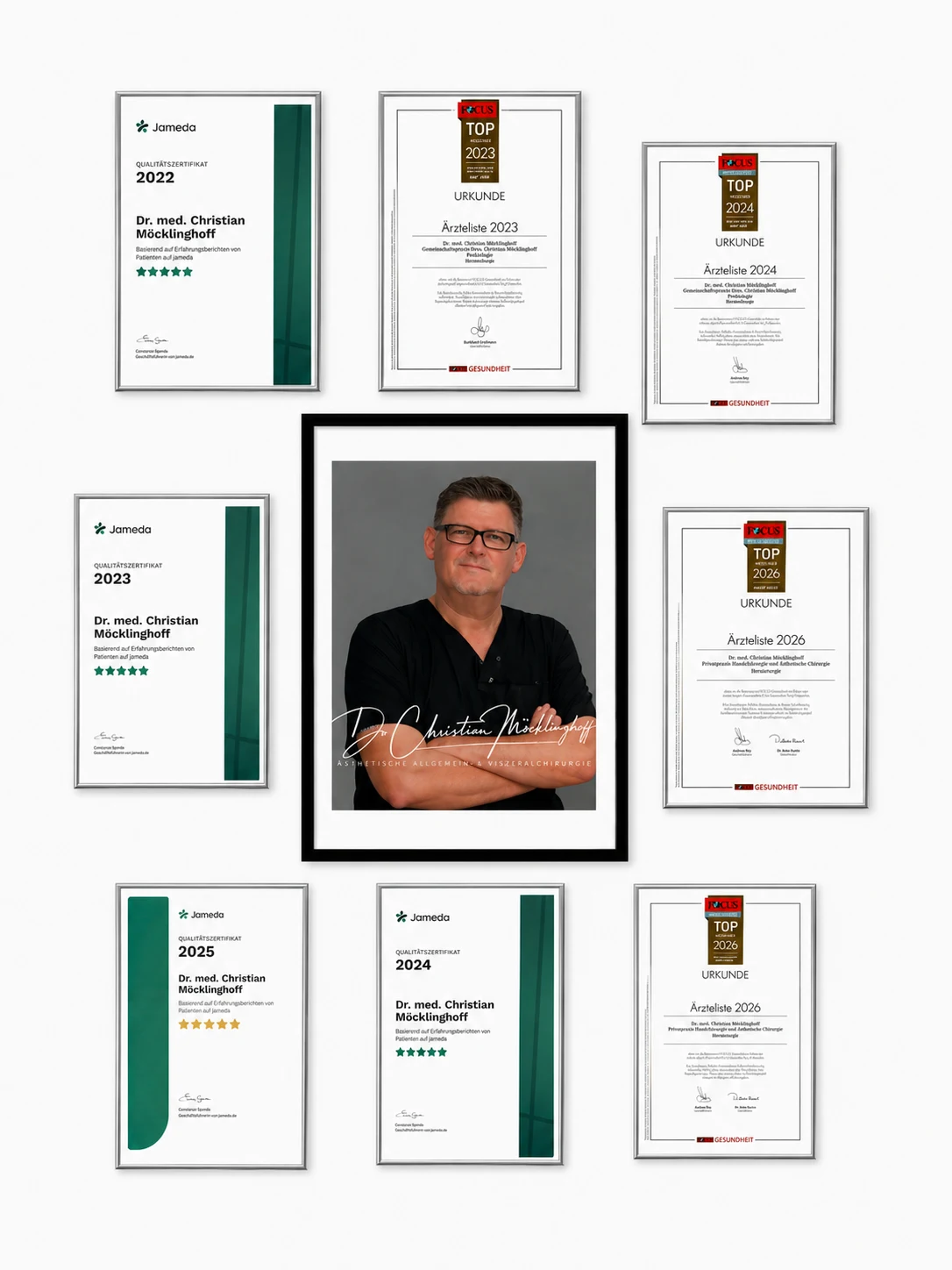 Auszeichnungen und Zertifikate von Dr. med. Christian Möcklinghoff